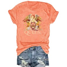 QUEEN Pattern Round Neck Short Sleeve