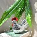 Ornamental Chicken Sculpture with Mirror Tiles