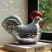 Ornamental Chicken Sculpture with Mirror Tiles