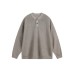 Solid Color Henley Neck Knitwear