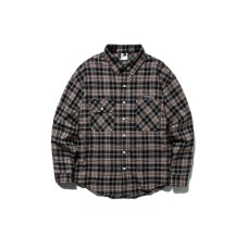 Loose Casual Color-Blocked Checkered Long Sleeve Turn-Down Collar Shirt