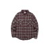 Loose Casual Color-Blocked Checkered Long Sleeve Turn-Down Collar Shirt