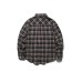 Loose Casual Color-Blocked Checkered Long Sleeve Turn-Down Collar Shirt