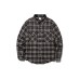 Loose Casual Color-Blocked Checkered Long Sleeve Turn-Down Collar Shirt