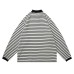 Casual Stripe Polo Shirt Men Loose Fit Long Sleeve T-Shirt