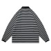 Casual Stripe Polo Shirt Men Loose Fit Long Sleeve T-Shirt