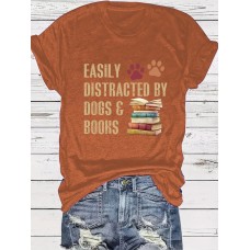 EASILY DISTRACTED Round Neck Short Sleeve
