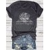 Floral Pattern Round Neck Short Sleeve