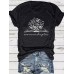 Floral Pattern Round Neck Short Sleeve