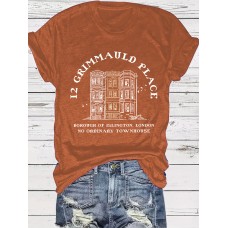 Pattern round neck short sleeved shirt