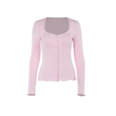 Retro style simple casual versatile square neck top for women