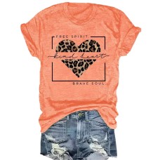 Valentine's Day Pattern Round Neck Short Sleeve