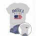 Independence Day Pattern Round Neck Short Sleeve