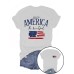 Independence Day Pattern Round Neck Short Sleeve