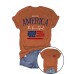 Independence Day Pattern Round Neck Short Sleeve