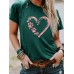 Heart shaped pattern round neck short sleeved shirt
