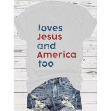 Easter pattern round neck short sleeved shirt