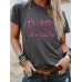 Slogan pattern round neck short sleeved shirt