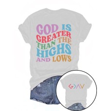 Slogan pattern round neck short sleeved shirt Slogan pattern round neck short sleeved shirt