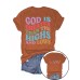 Slogan pattern round neck short sleeved shirt