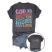 Slogan pattern round neck short sleeved shirt