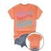 Slogan pattern round neck short sleeved shirt
