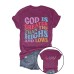 Slogan pattern round neck short sleeved shirt