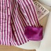 Purple Striped Collar Shirt for Women, Versatile Vintage Elegant Top
