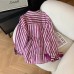 Purple Striped Collar Shirt for Women, Versatile Vintage Elegant Top