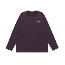 Round Neck Long Sleeve T-Shirt Unisex Loose Fit Letter Print Basic Tee