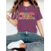 Letter pattern printed round neck short sleeved shirt