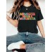 Letter pattern printed round neck short sleeved shirt