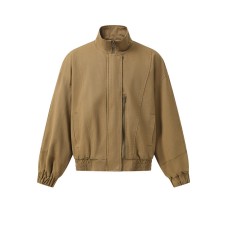 Solid Color Loose Casual Commute Versatile Stand Collar