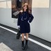 Fashion Style  Chic Shoulder Wrap  Color Block Design Long SleeveKnitted Two-Piece Set Women's Sweater Set