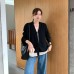 Fashionable style V-neck Color-block Knit Cardigan for Women Loose Fit Oversized Outerwear