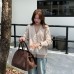 Fashionable style V-neck Color-block Knit Cardigan for Women Loose Fit Oversized Outerwear