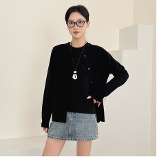 Casual Korean Style Loose Fit Knit Sweater Set with Short Sleeve Cardigan for Women