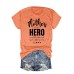 Pattern printed round neck short sleeved shirt