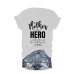 Pattern printed round neck short sleeved shirt
