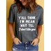 Slogan pattern printed round neck short sleeved shirt