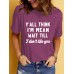 Slogan pattern printed round neck short sleeved shirt