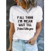 Slogan pattern printed round neck short sleeved shirt