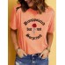 Pattern printed round neck short sleeved shirt