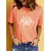 Pattern printed round neck short sleeved shirt