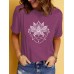 Pattern printed round neck short sleeved shirt