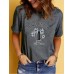 LONG BEACH print round neck short sleeved shirt