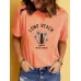 LONG BEACH print round neck short sleeved shirt