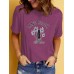 LONG BEACH print round neck short sleeved shirt
