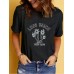 LONG BEACH print round neck short sleeved shirt