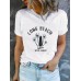 LONG BEACH print round neck short sleeved shirt